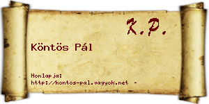 Köntös Pál névjegykártya